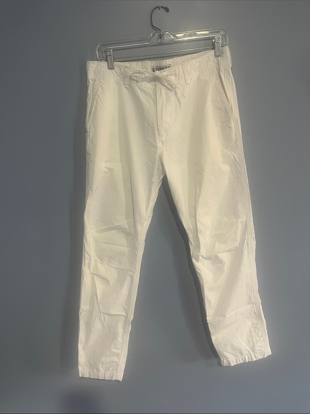 Express White Drawstring Chino Pants for Men